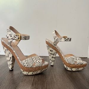 Prada snake skin and cork heels size 36
